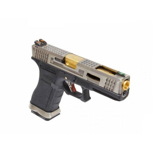 Pistolet WE S17 G-Force T3 Silver/Or/Noir GBB