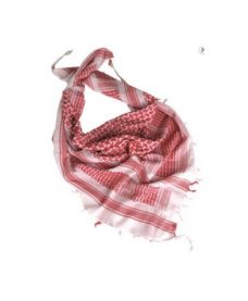 Shemagh Echarpe bandana Blanc/Rouge Airsoft