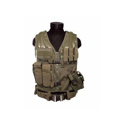 Veste tactique Coyote 8 poches Holster + Ceinturon