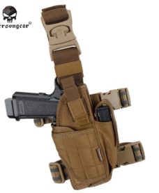 Holster cuisse Airsoft Tan + porte chargeur + poche