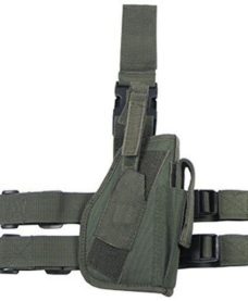 Holster cuisse Airsoft vert + porte chargeur + poche