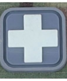 Patch Medic Square PVC Velcro Gris Blanc