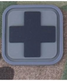 Patch Medic Square PVC Velcro Gris Noir