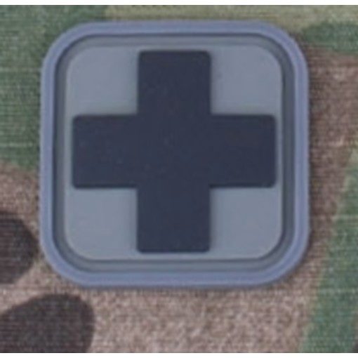 Patch Medic Square PVC Velcro Gris Noir