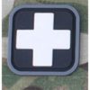 Patch Medic Square PVC Velcro Noir Blanc