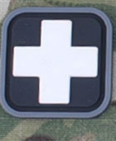 Patch Medic Square PVC Velcro Noir Blanc