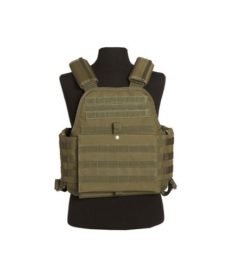 Gilet tactique airsoft porte plaque Olive fixation Molle