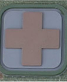 Patch airsoft medic Square PVC Velcro gris Tan