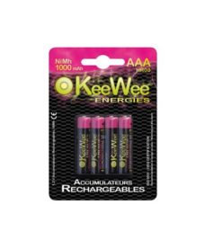 Piles rechargeables airsoft Nimh HR03 AAA 1000mah (x4)