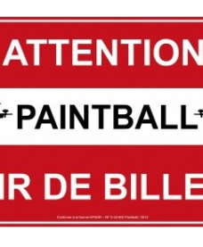 Panneau airsoft Attention Tir de Billes AFNOR
